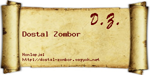 Dostal Zombor névjegykártya